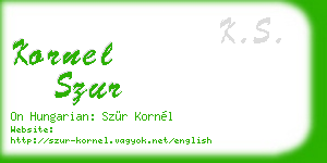kornel szur business card