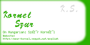 kornel szur business card